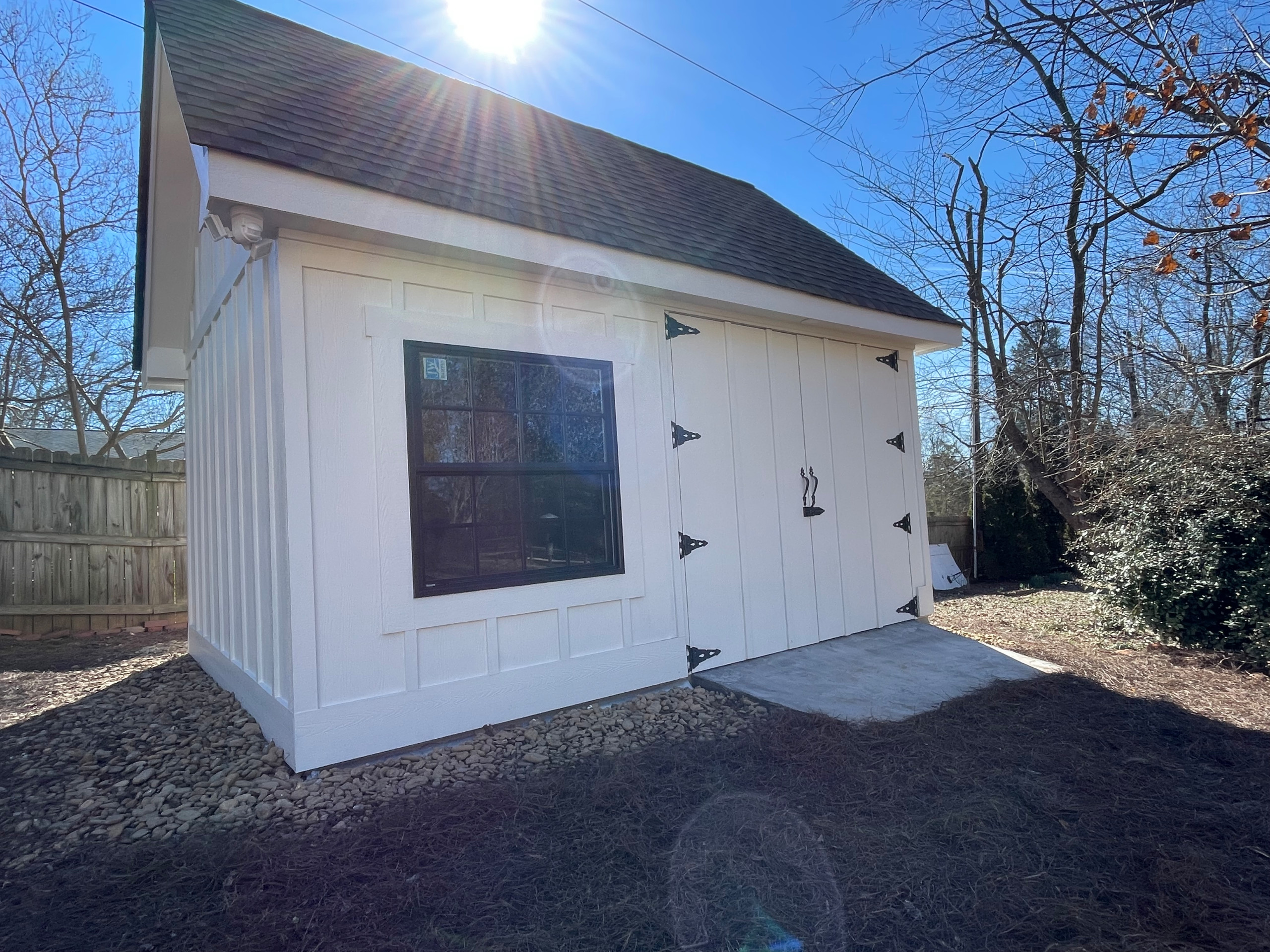 Custom home matching shed