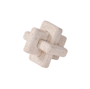 3-Link Knot Resin Travertine Decor, Coffee Table Decor, Book Shelf Entry Table Decoration, Boho Decorative Objects, Aesthetic Accents for Modern Rustic Office Living Room Home Décor