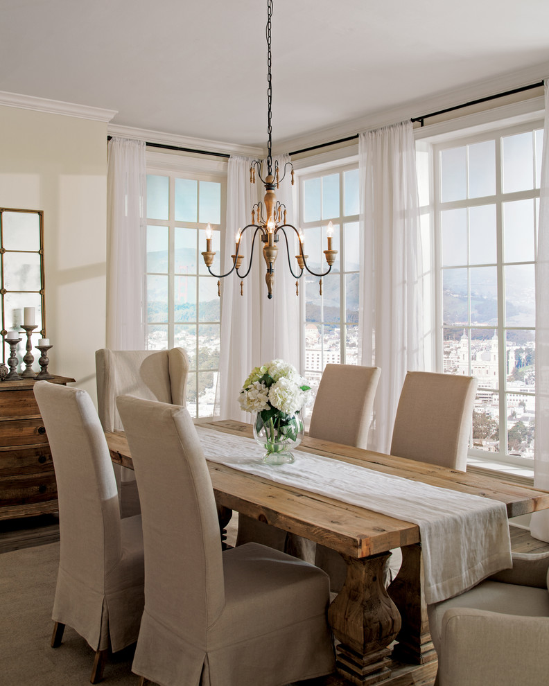 Kitchen/dining room combo - mid-sized victorian kitchen/dining room combo idea in Jacksonville with beige walls