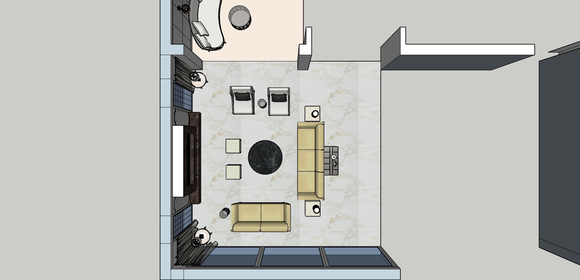 Neoclassic House Design - Living Room Floor Plan