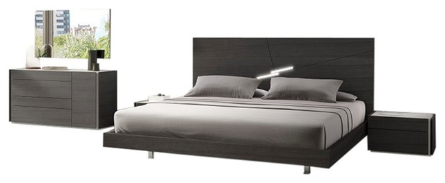 Faro Premium Bedroom Set Wenge King, Queen Size Bed And Dresser Set