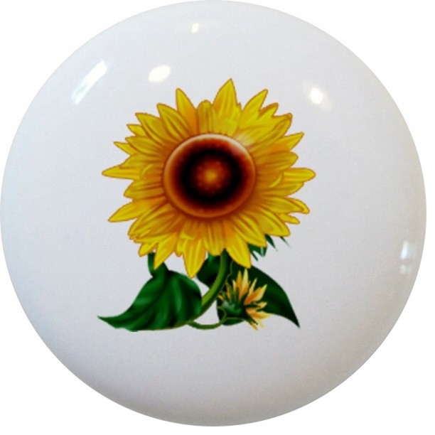 Sunflower Ceramic Drawer Knob And Drawer Knobs by Carolina Hardware