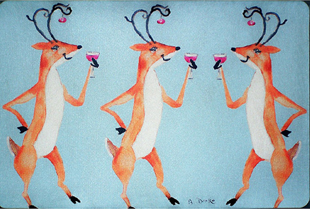 Drinking Deer Door Mat 30x50