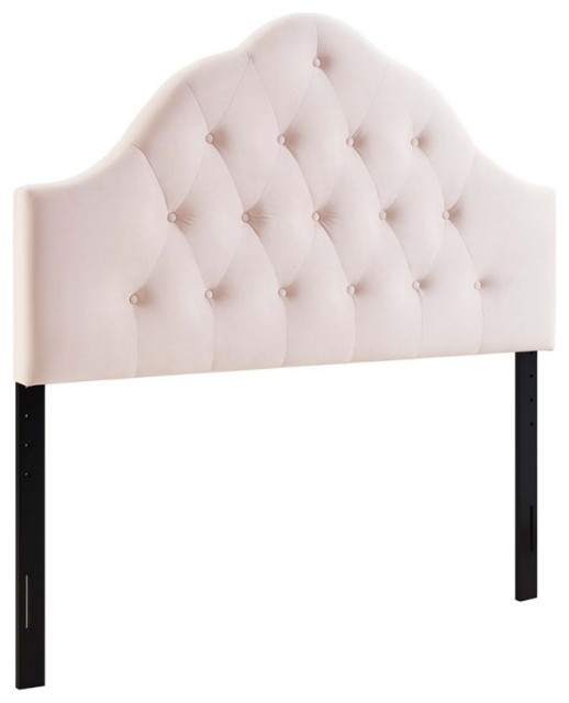 Modway Sovereign Full Diamond Tufted Performance Velvet Headboard In Pink Queen Transitional 