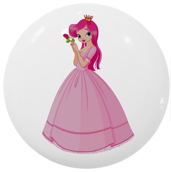 Princess Pink Gown Ceramic Cabinet Drawer Knob Contemporary