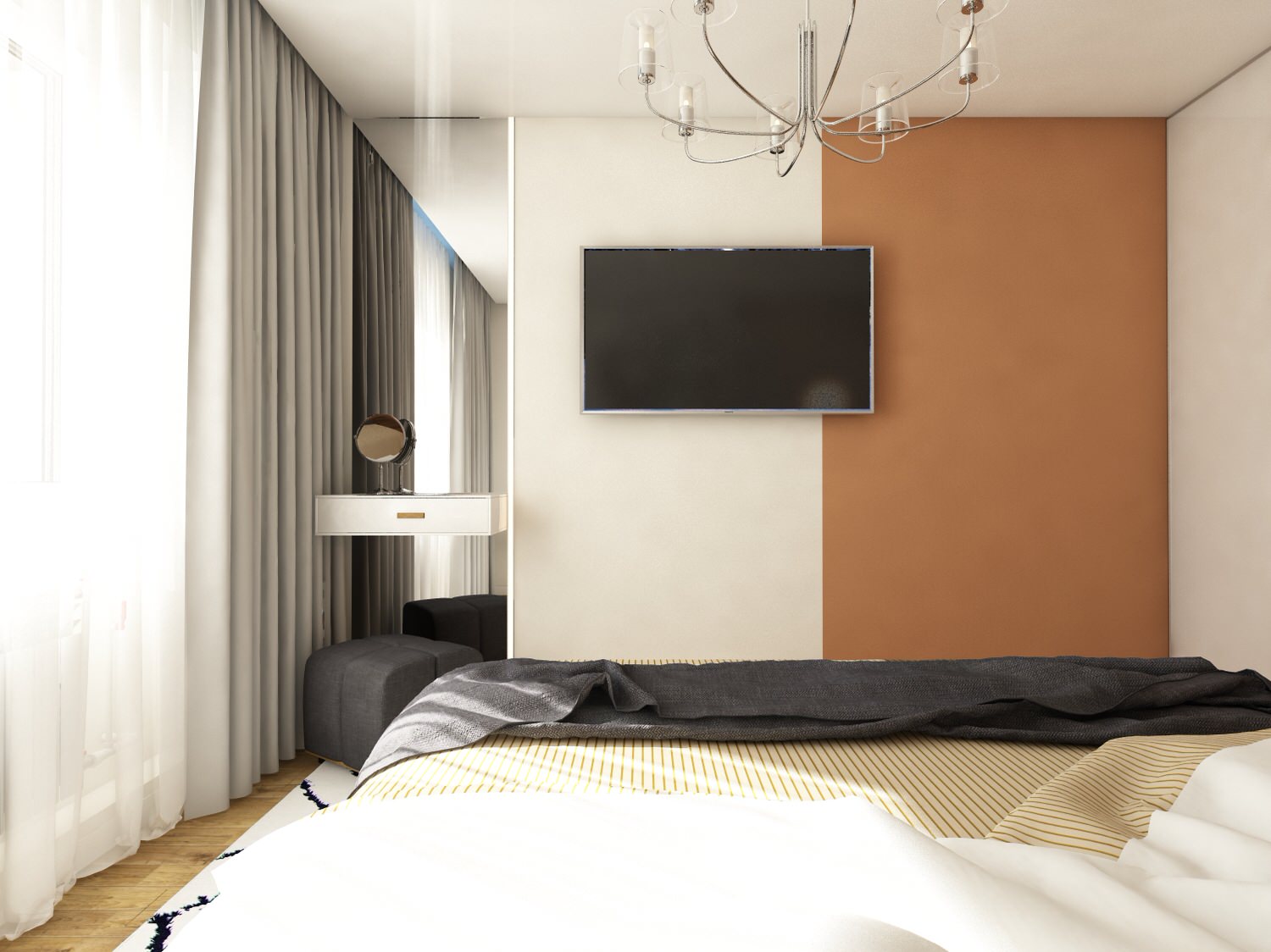 Квартира 60 кв.м. ТЗ от заказчика "Ярко и не ярко))"