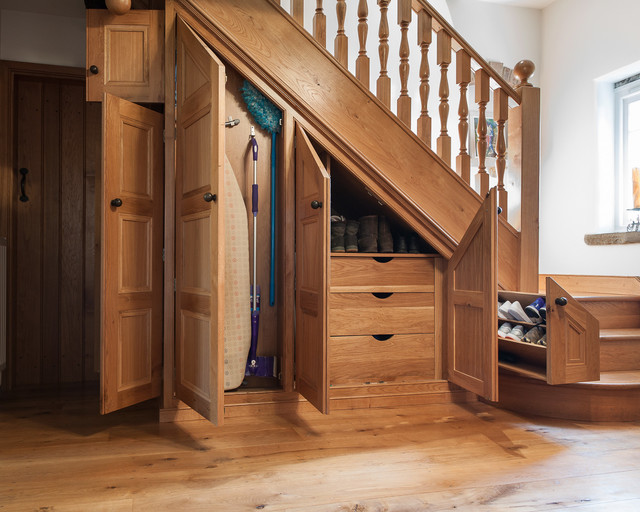 Oak under stairs storage Traditional Other by Tait Furniture
