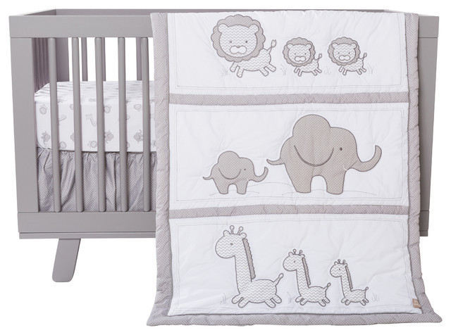 Safari Chevron 3 Piece Crib Bedding Set Contemporary Safari Chevron 3 Piece Crib Bedding Set