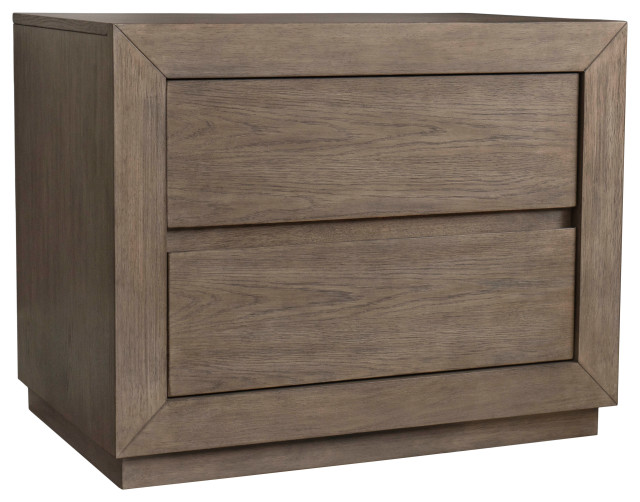 Resto Weathered Gray 2 Drawer Nightstand, Queen Transitional