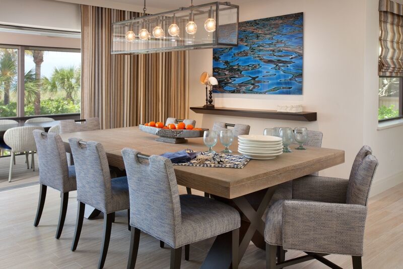 This is an example of a beach style dining room in Chicago.