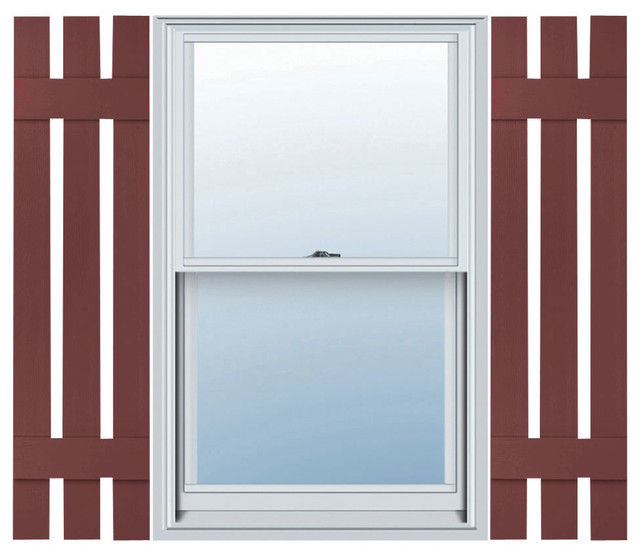MidAmerica, Three Board Spaced, BoardnBatten Shutters, Wineberry, 32