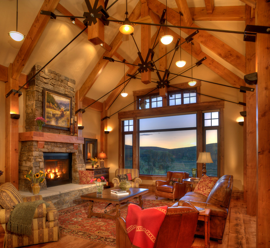 This is an example of a country living room in Denver.