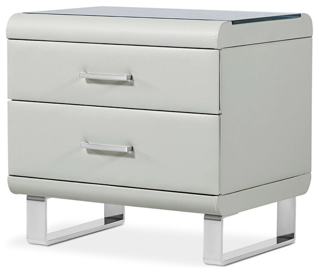 light gray nightstands