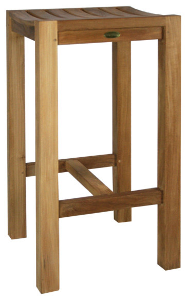 Teak Wood Santa Monica Bar Stool Transitional Outdoor Teak Wood Santa Monica Bar Stool