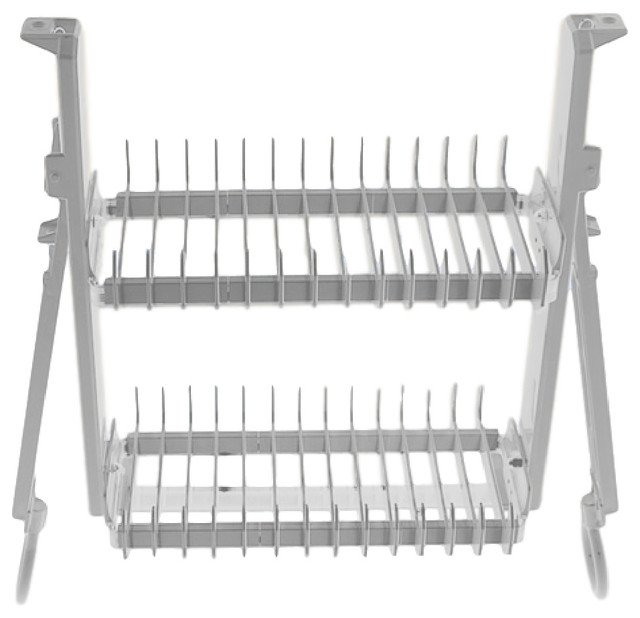 Cabinet Dish Rack - The DripDry Dish Rack, White & Chrome, 24", Stock Cabinets