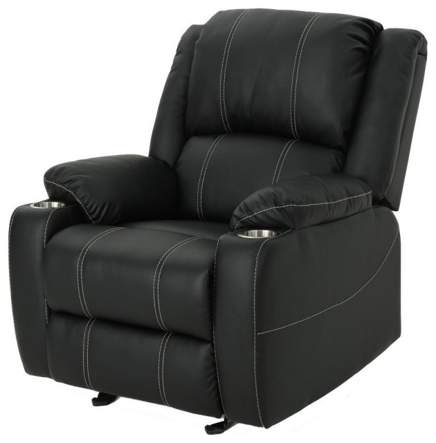 Gdf Studio Sophia Traditional Leather Recliner With Steel Cup Holders Contemporary Chairs By Gdfstudio - Leather Recliner Chair With Cup Holders Gdf Studio Sophia Traditional Leather Recliner With Steel Cup Holders Contemporary Chairs By Gdfstudio - Leather Recliner Chair With Cup Holders