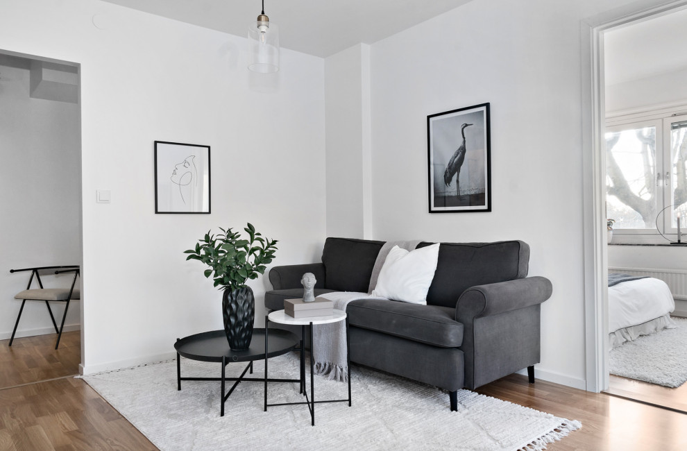 Inspiration for a small modern open concept living room in Stockholm.