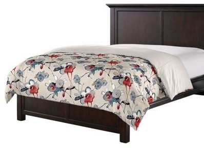 Red, Blue & Flax Painted Floral Custom Duvet Cover
