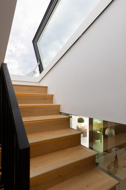 Staircase with Skylight Detail contemporary-staircase