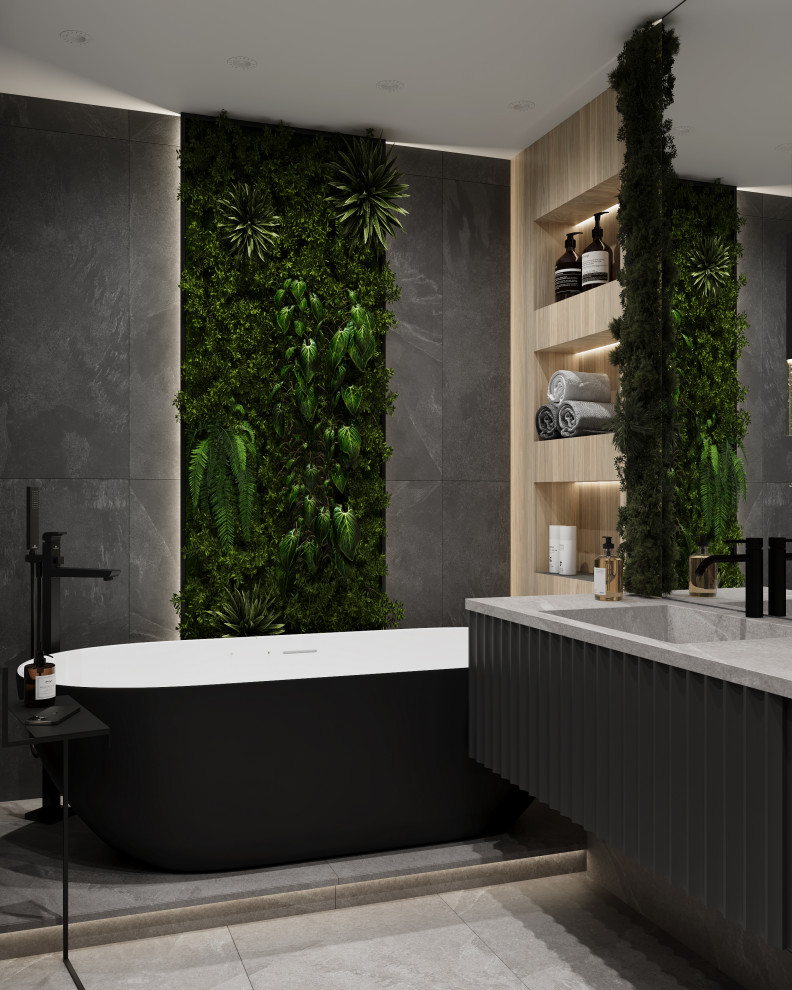 Ванна в темных тонах