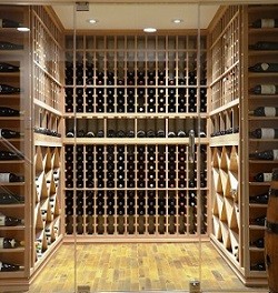 This is an example of a contemporary wine cellar in St Louis.
