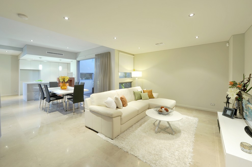 Photo of a contemporary living room in Perth.