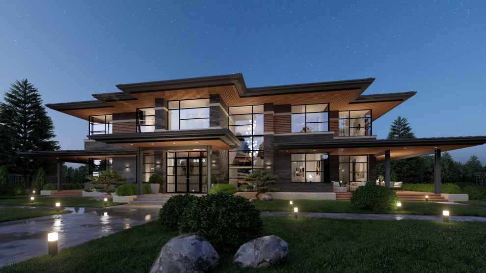 Дом с плоской кровлей в Коломягах