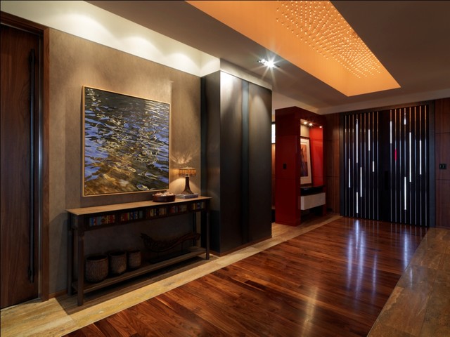 Quaker Bluff Residence rustic-entrance