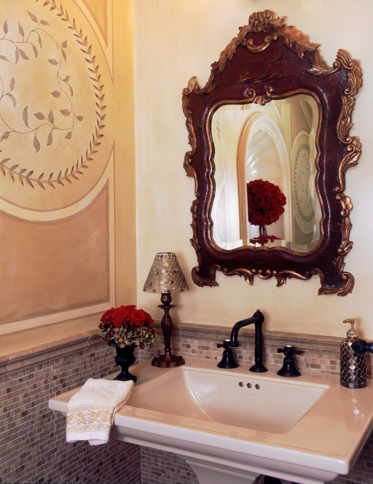 Palos Verdes Mediterranean - Traditional - Powder Room ...