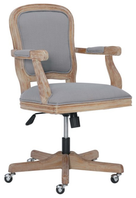 French Country Office Chair, Padded Polyester Seat With Curved Back ...