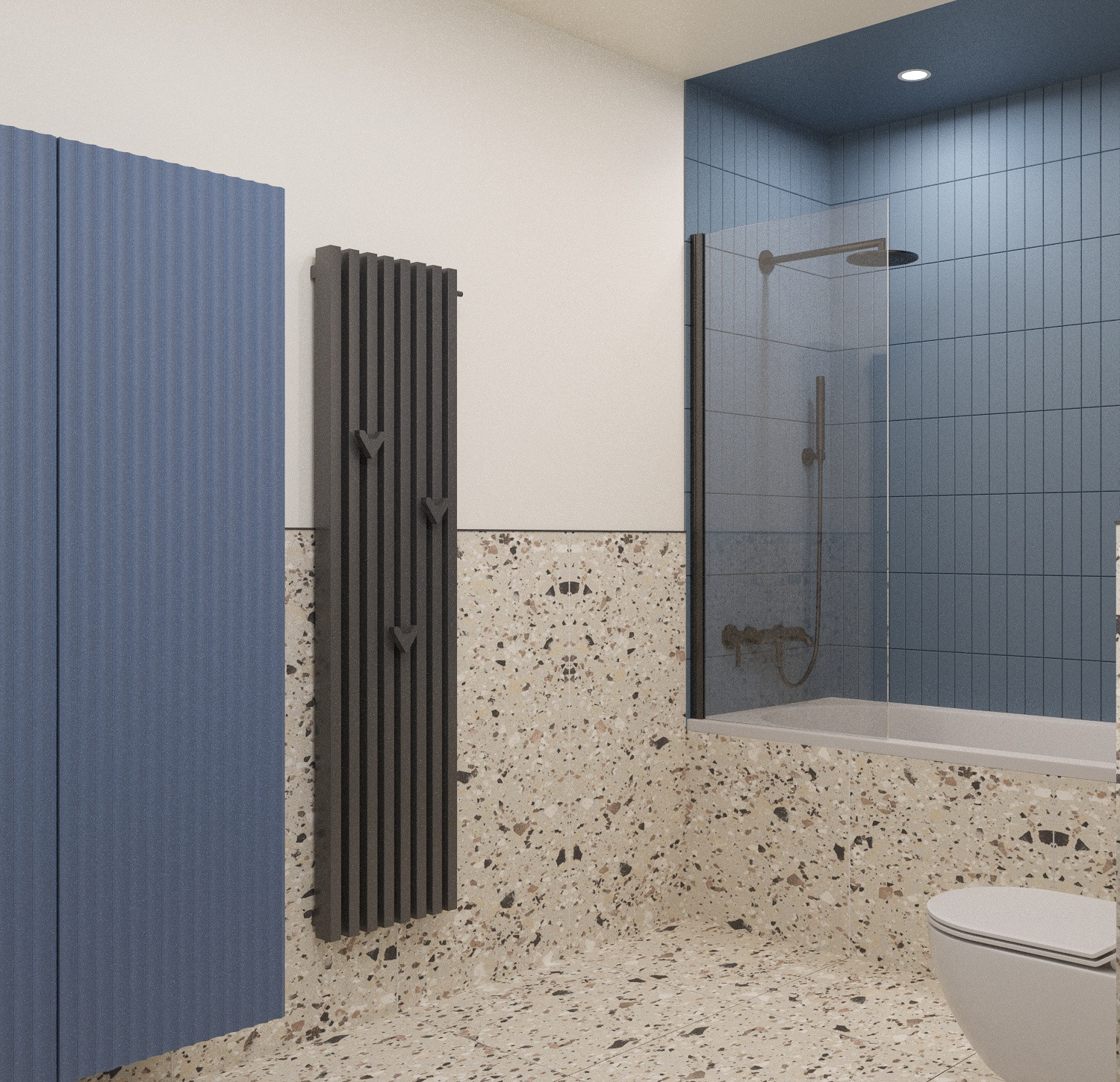 Современная  квартира в серо-белый тонах