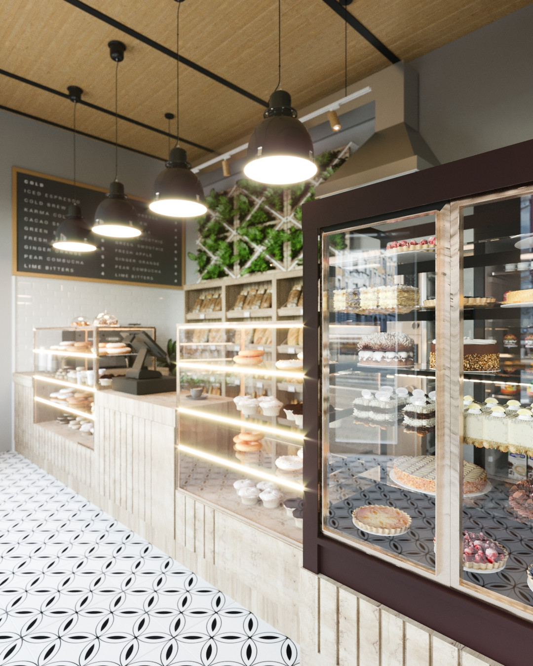 Кофейня Плюшки-Подружки в помещении нестандартной формы