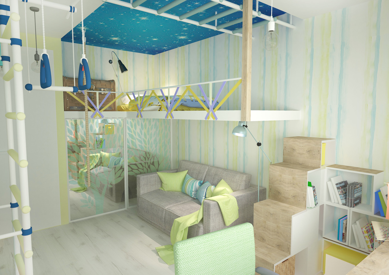 Современная функциональная квартира для семьи с тремя детьми