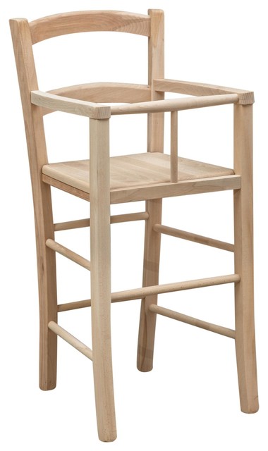 Solid Wood Country High Chair, Natural Beech
