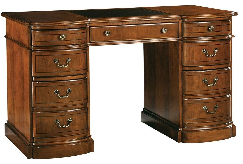 Hekman 7 1109 Round Front Pedestal Desk