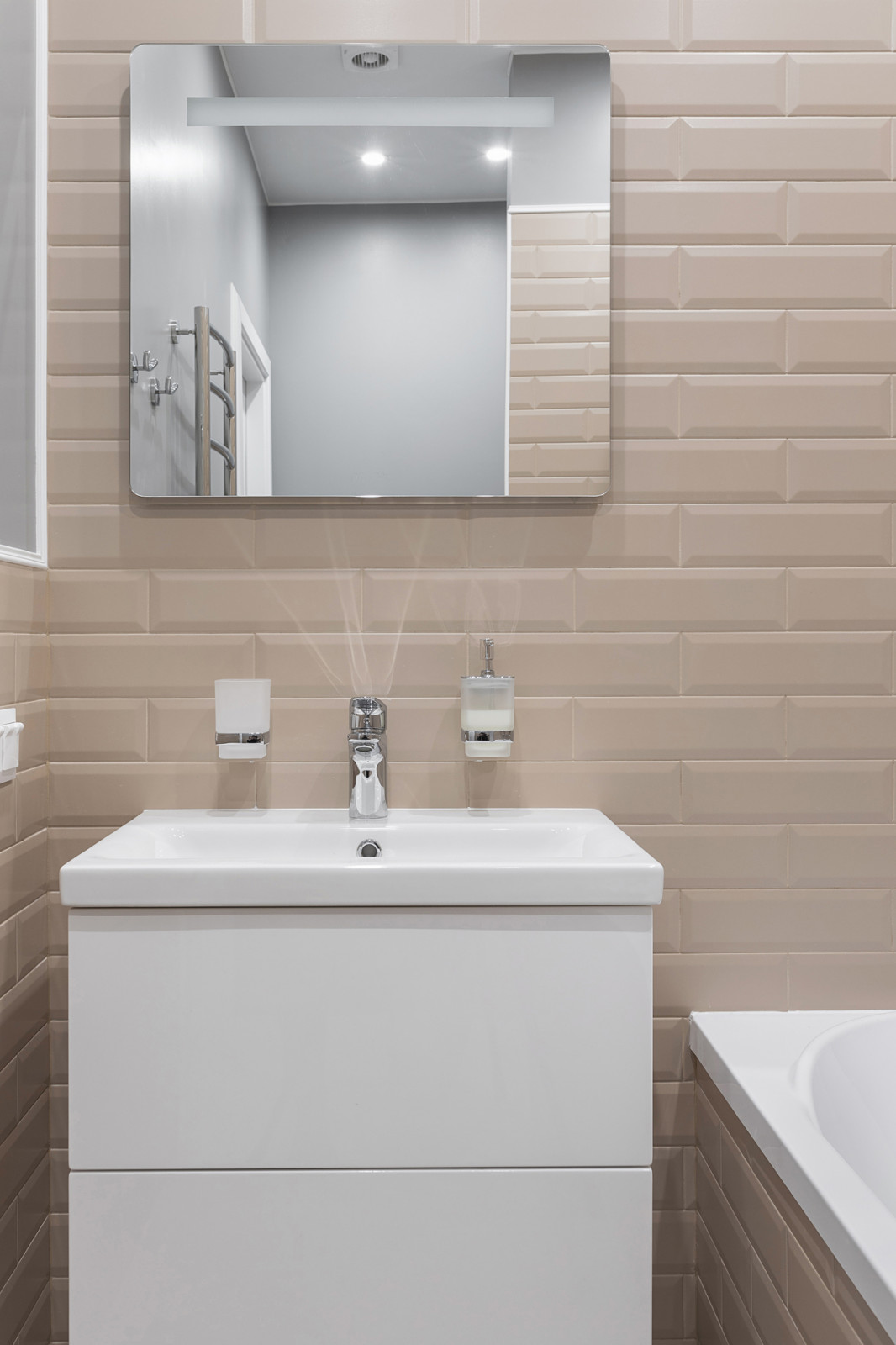 Ванная комната в стиле современная классика в ЖК "Time" у Московского