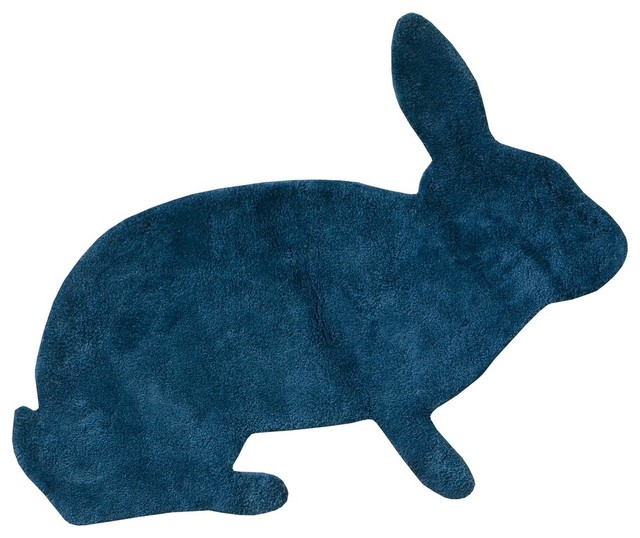 Lecons de Choses Rabbit Rug, Blue, 3'3"x2'7"