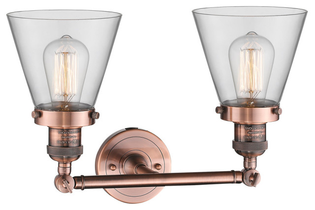 Small Cone 2 Light Bath Fixture Industrial Bathroom Vanity Lighting By Innovations Lighting