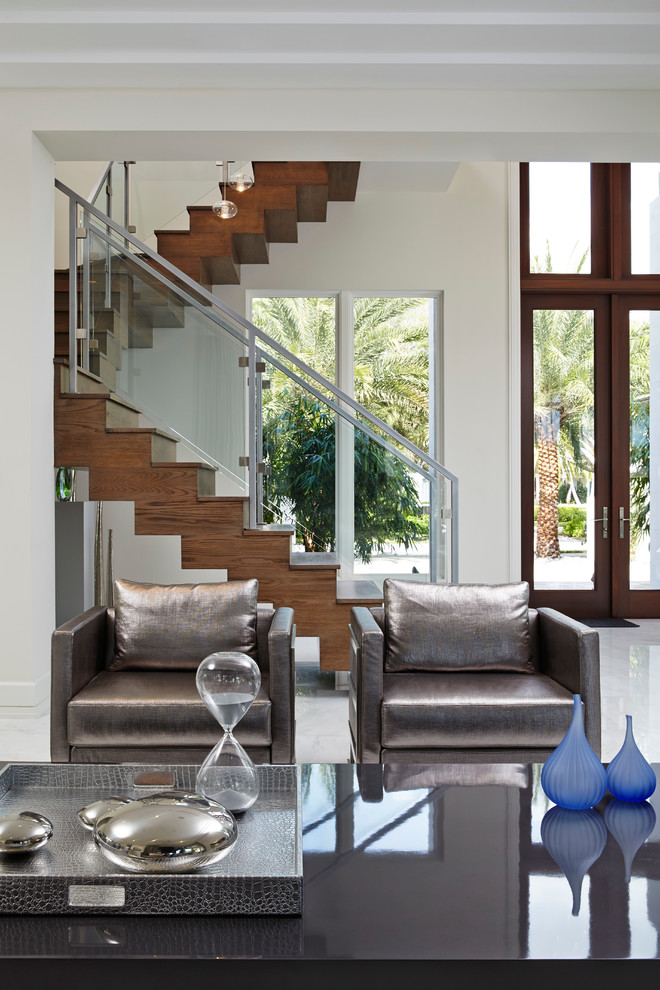 This is an example of a transitional staircase in Miami.