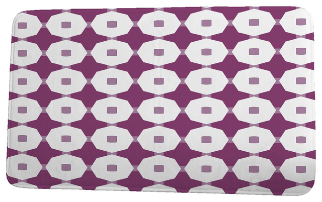 Goals, Gourds, & Gatherings Button Up Geometric Print Bath Mat, Purple, 21"x34"