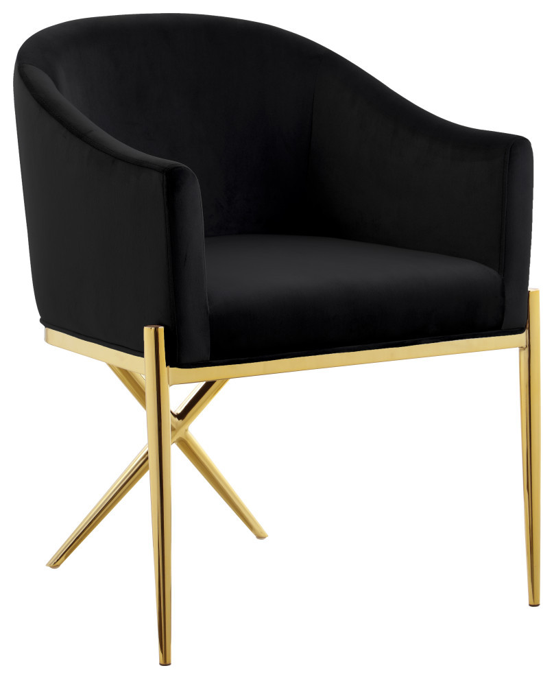 black velvet armchair with gold legs