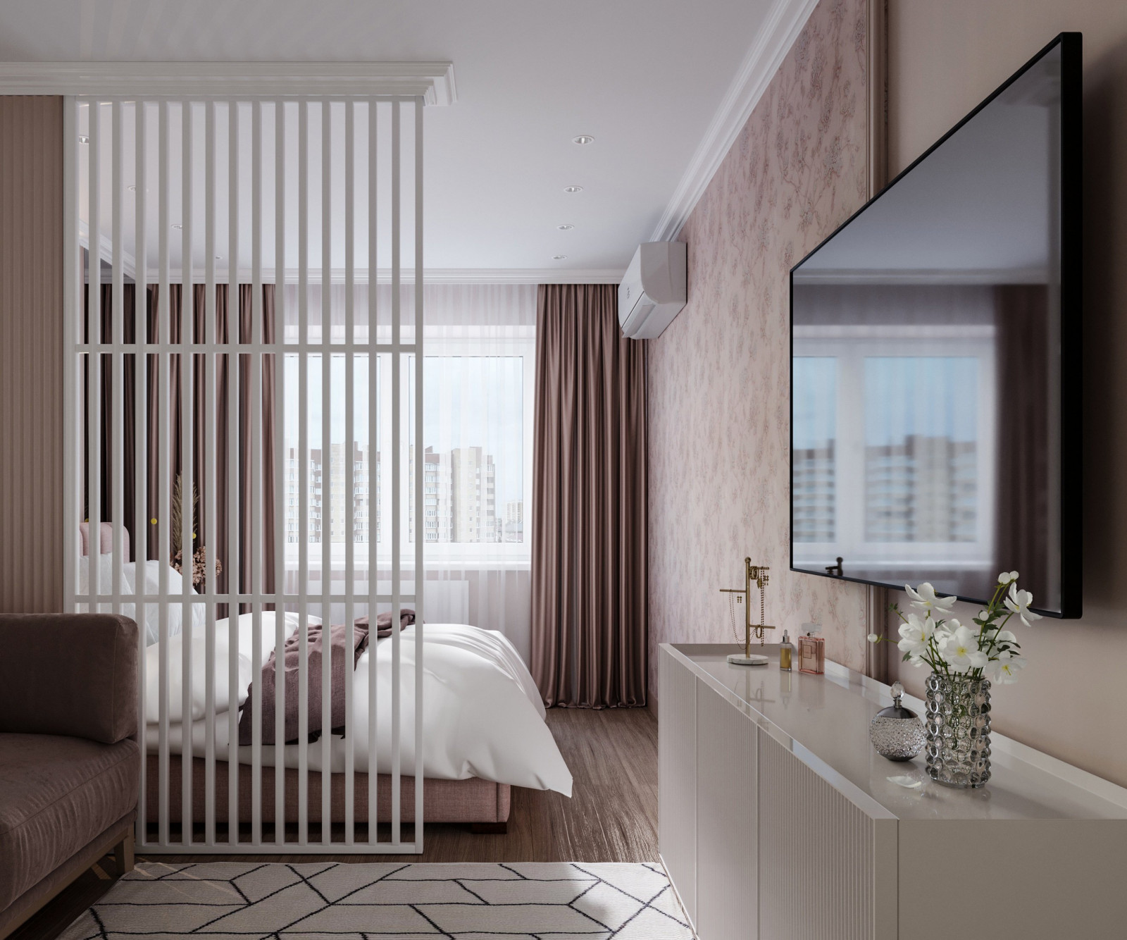 Дизайн проект квартиры "Пудра"