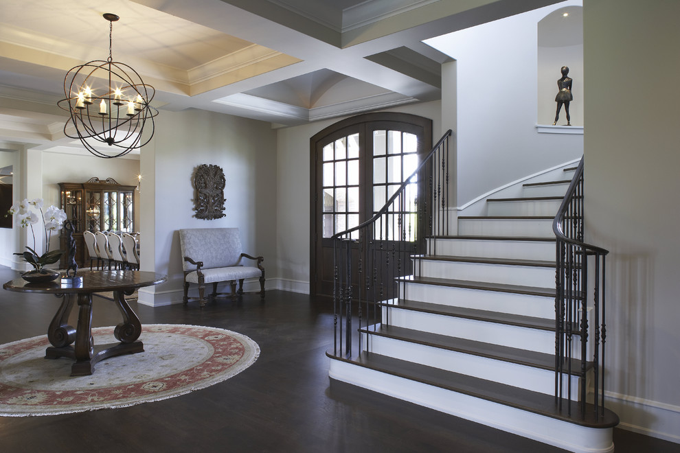Inspiration for a traditional foyer in Minneapolis with a double front door.