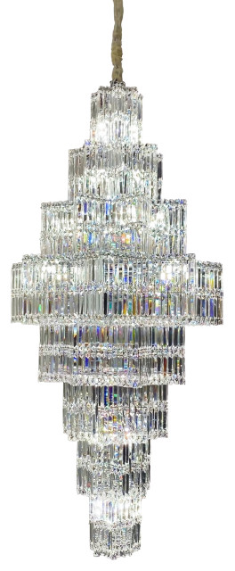 Luxury Extra Large Plaza Multi-Tier Crystal Chandelier, 39.4D"x70.9H ...