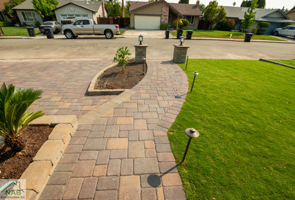 Pavers, lawn, pergola, and retaining wall installation in Pleasanton, CA