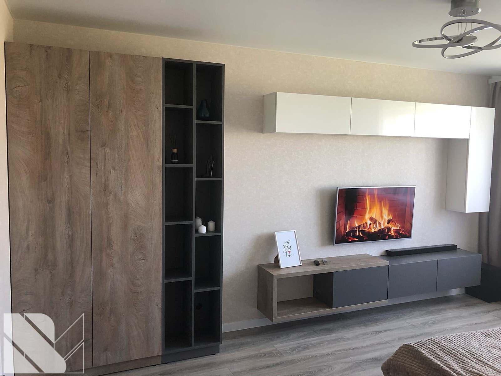 Стенка для гостиной в стиле минимализм