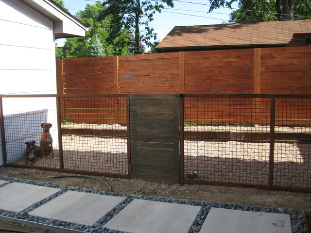 Custom Modern Dog Run Fence