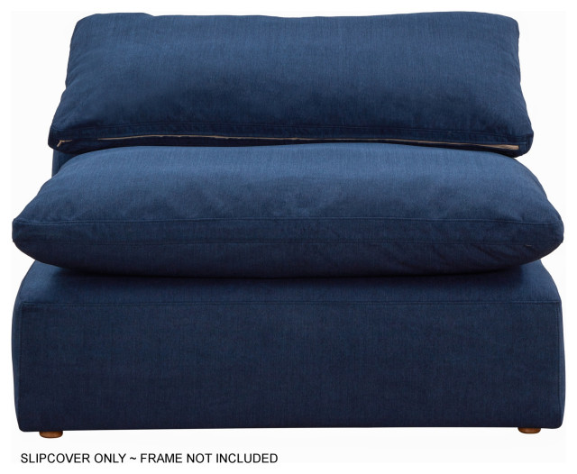 Slipcover Only for 44" Square Modular Couch Armless Chair Navy Blue