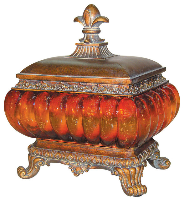 Gold Amber Jewelry Box Traditional Jewelry Boxes And Organizers