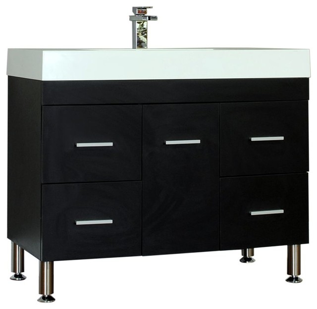 Greenville 39" Single Modern Bathroom Vanity, Black Contemporary